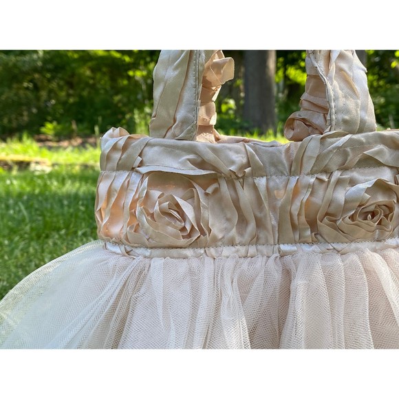 Ivory Princess Tote, Bridesmaid Bridal Tote, Flower Girl Bag, Ballerina Tote - Picture 2 of 4